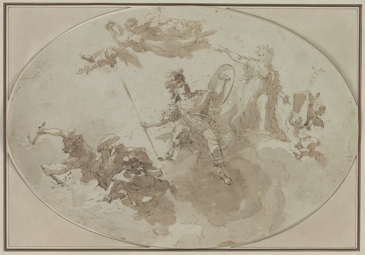 Ceiling Study: Allegory of Peace and War de Giuseppe Bernardino Bison