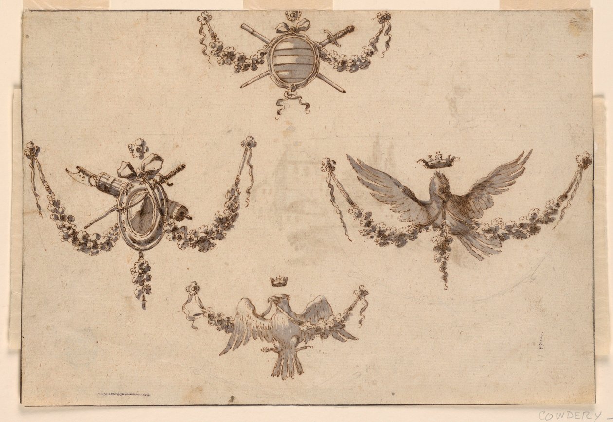 Diseño para cuatro festones de Giuseppe Bernardino Bison