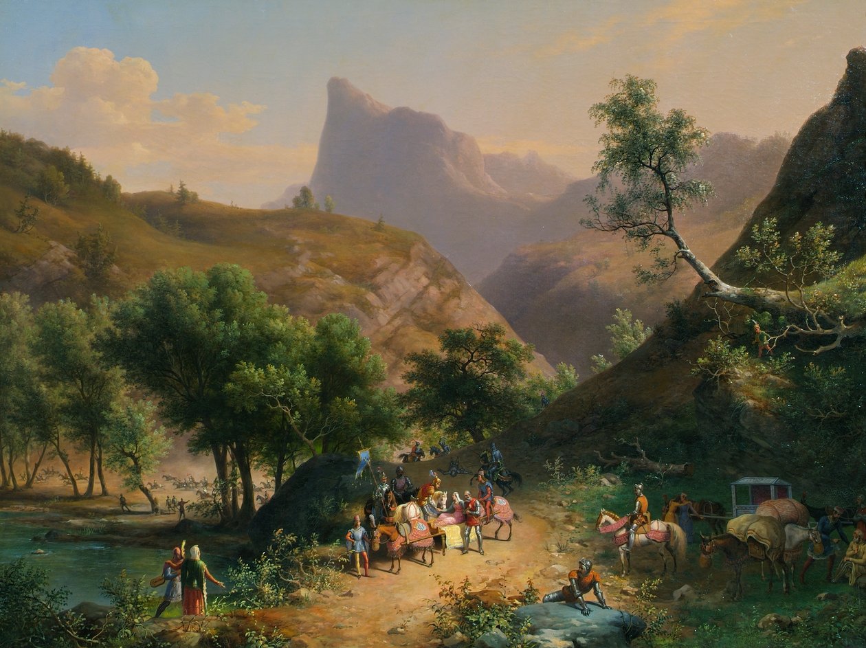 Secuestro de la hija del duque de Ginebra (?) por Tomás de Saboya de Giuseppe Bisi