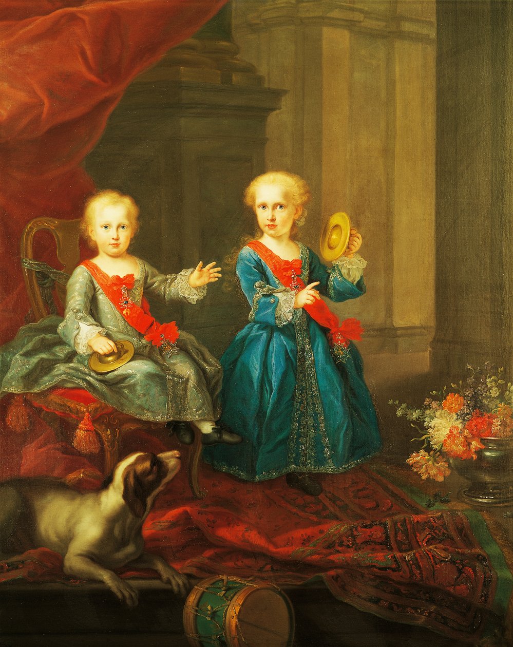 Hijas de Carlos III de Borbón y María Amelia de Sajonia, Reina de las Dos Sicilias de Giuseppe Bonito