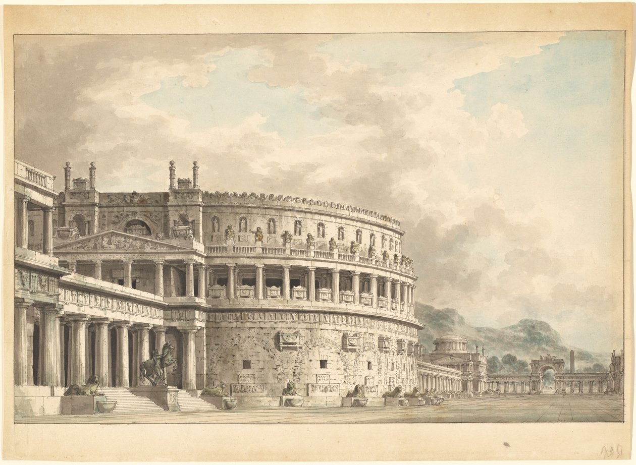 Fantasía Arquitectónica de un Magnífico Mausoleo Antiguo de Giuseppe Borsato