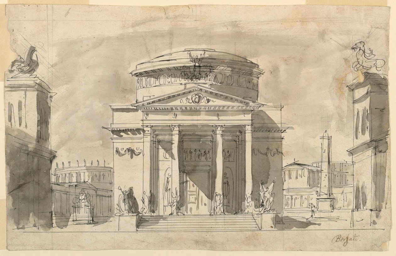 Diseño escénico, grupo de edificios antiguos de Giuseppe Borsato