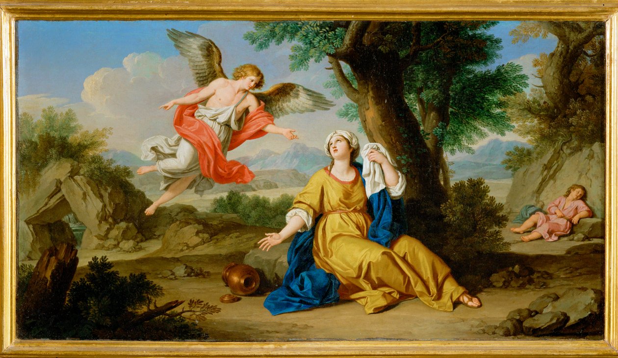 Agar y el ángel (pintura sobre lienzo) de Giuseppe Bottani