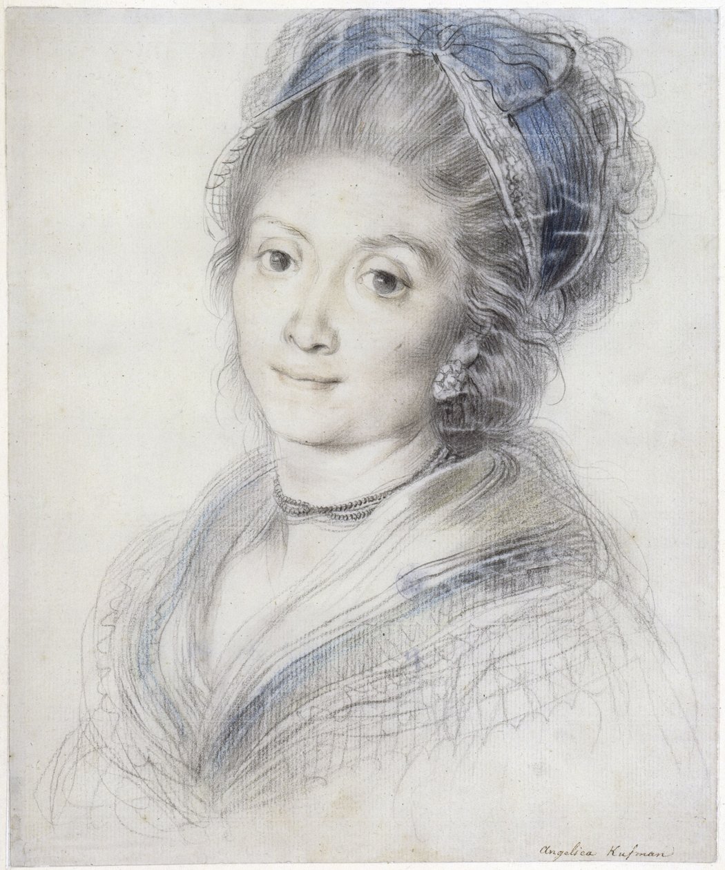 Retrato de busto de una mujer con cofia de encaje de Giuseppe Cades