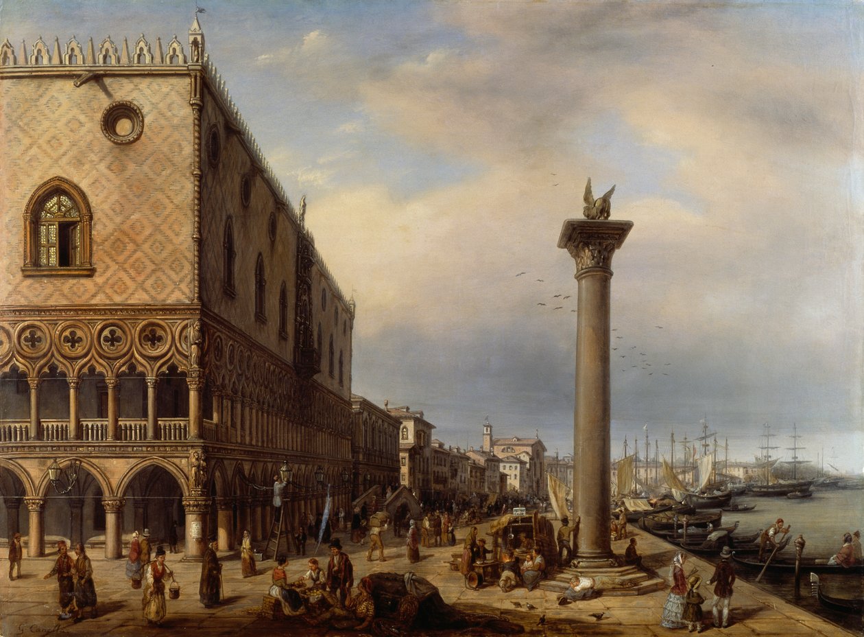 Riva degli Schiavoni (paseo) en Venecia, de Giuseppe Cannella (1788-1847) de Giuseppe Canella