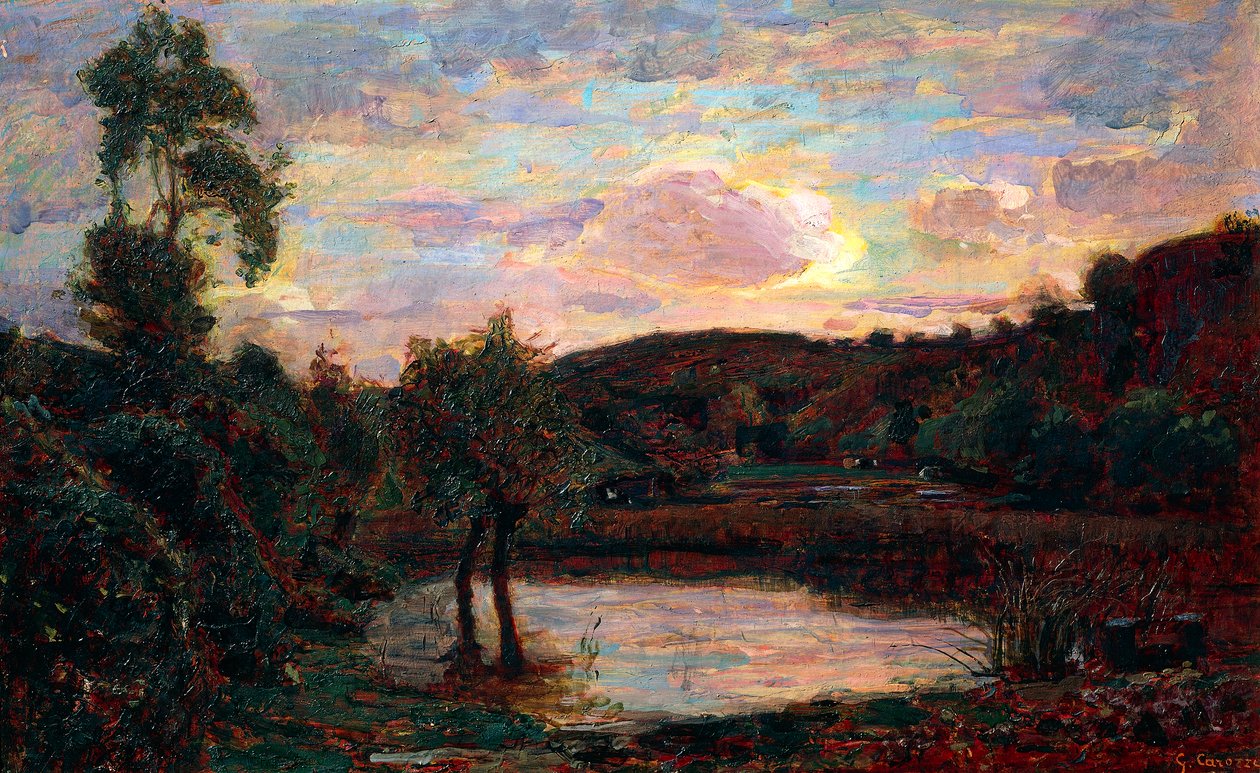 Puesta de sol en Engadina, de Giuseppe Carozzi (1864-1938) de Giuseppe Carozzi
