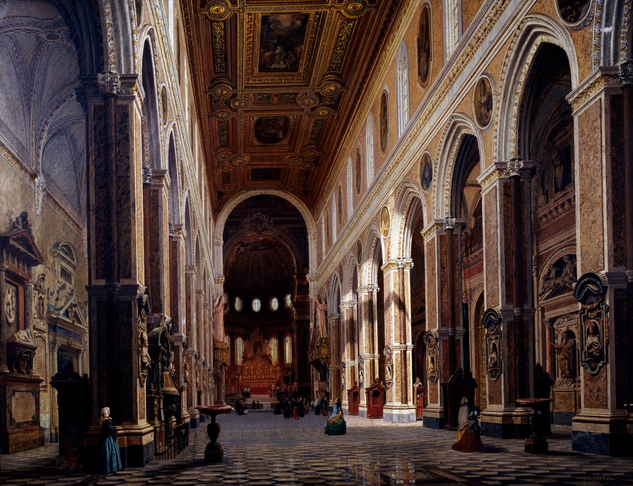 Interior de la Catedral de Nápoles de Giuseppe Castiglione