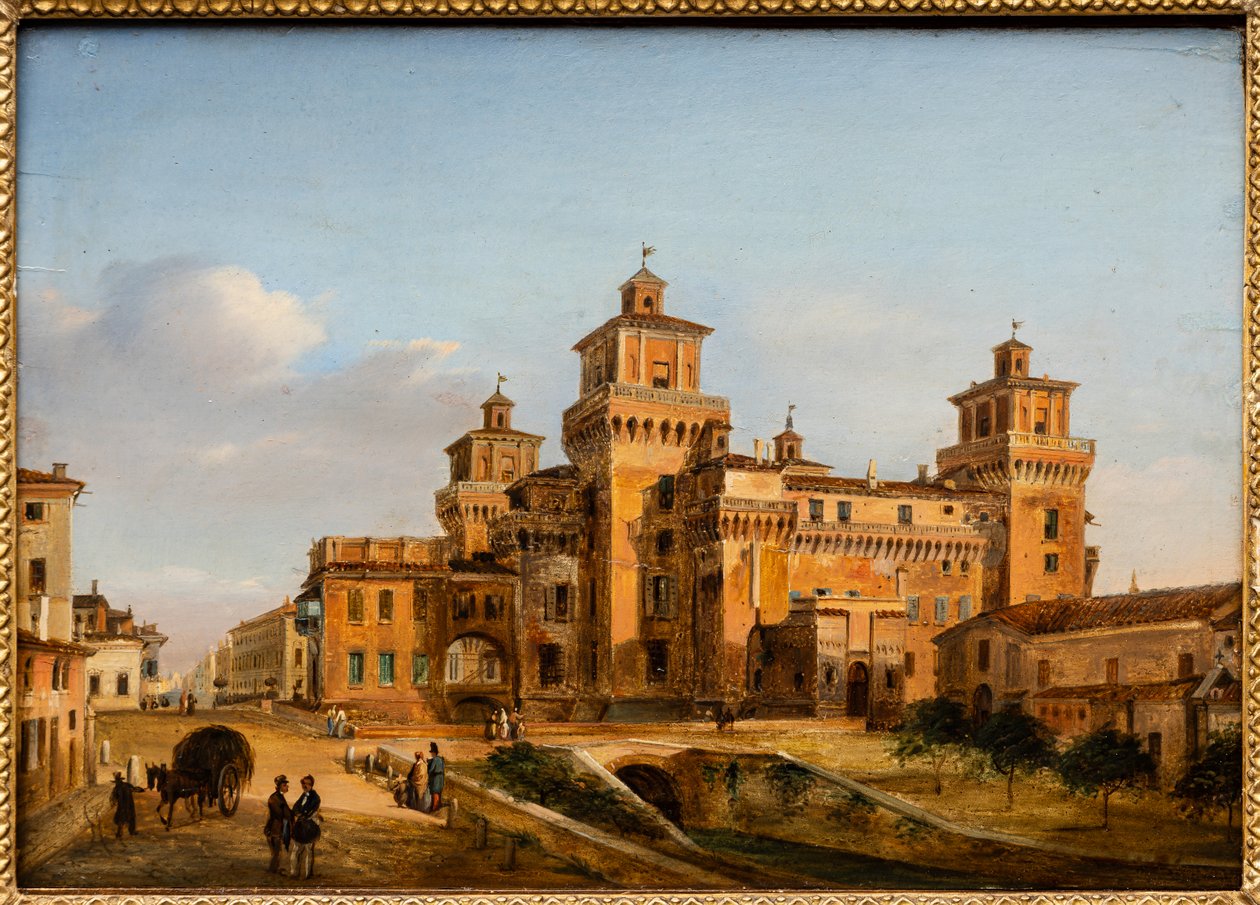 Castillo de Ferrara (óleo sobre tabla) de Giuseppe Chittò Barucchi