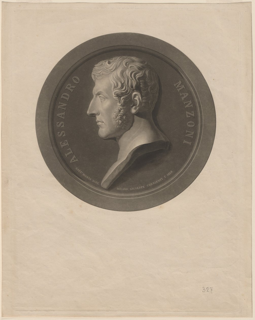 Alessandro Manzoni de Giuseppe Cornienti, after Gaetano Monti
