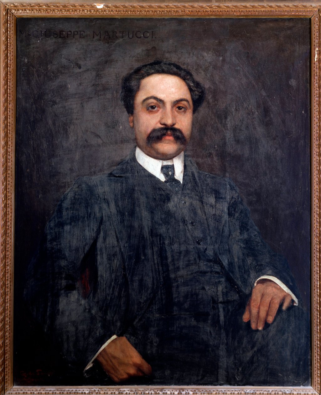 Retrato de Giuseppe Martucci (1856-1909) compositor, director, pianista y profesor italiano de Giuseppe De Sanctis