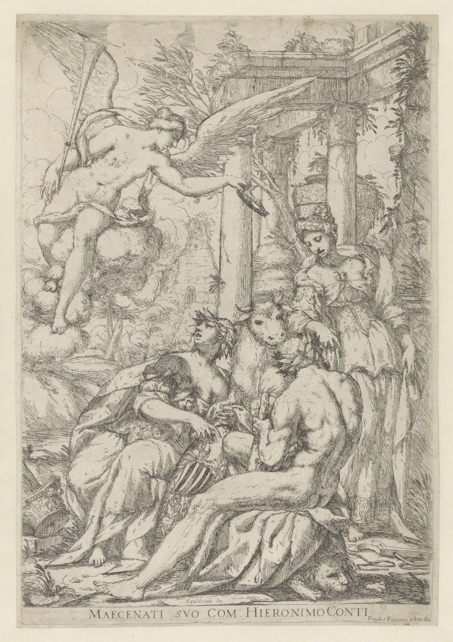 Alegoría con Fama, Hércules y Europa de Giuseppe Diamantini