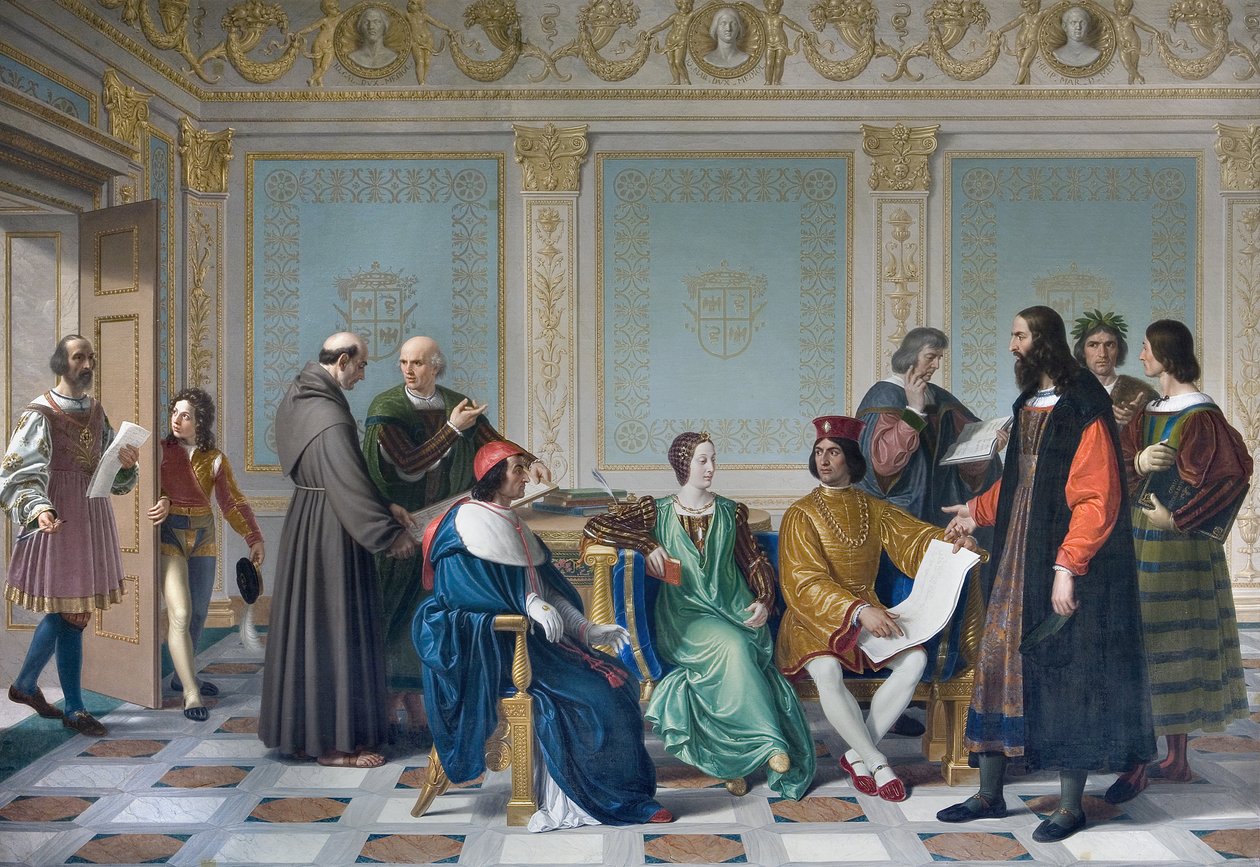 Los artistas de la corte de Ludovico María Sforza conocido como el Moro (Ludovico Maria Sforza detto il Moro) de Giuseppe Diotti