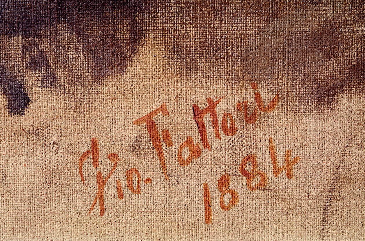 Autorretrato a la edad de 59 años (detalle) de Giuseppe Fattori