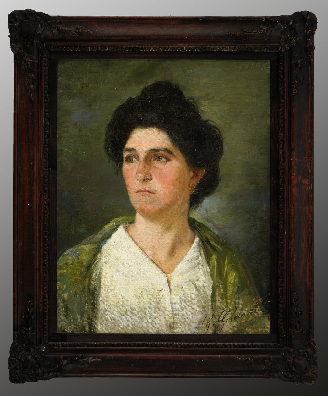 Retrato de una joven noble (pintura al óleo sobre lienzo) de Giuseppe Goldoni