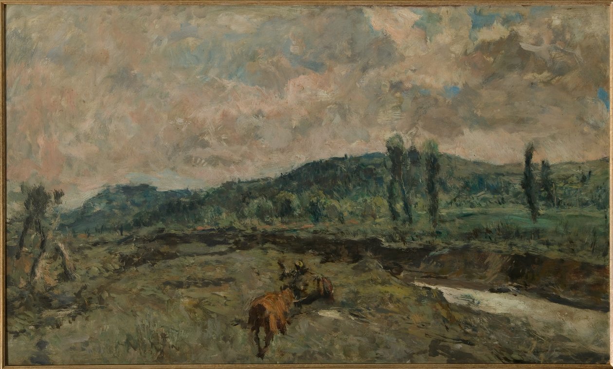 Paisaje con carros (óleo sobre tabla) de Giuseppe Graziosi