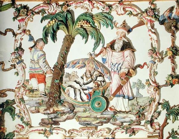 Salón Chino, detalle de la pared, 1769 de Giuseppe Gricci