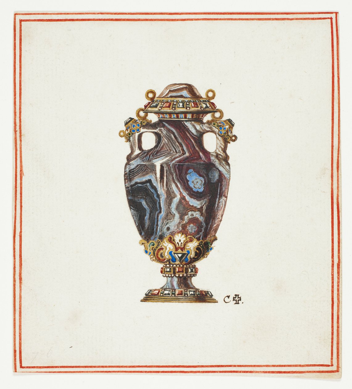 Jarrón de pórfido de Giuseppe Grisoni