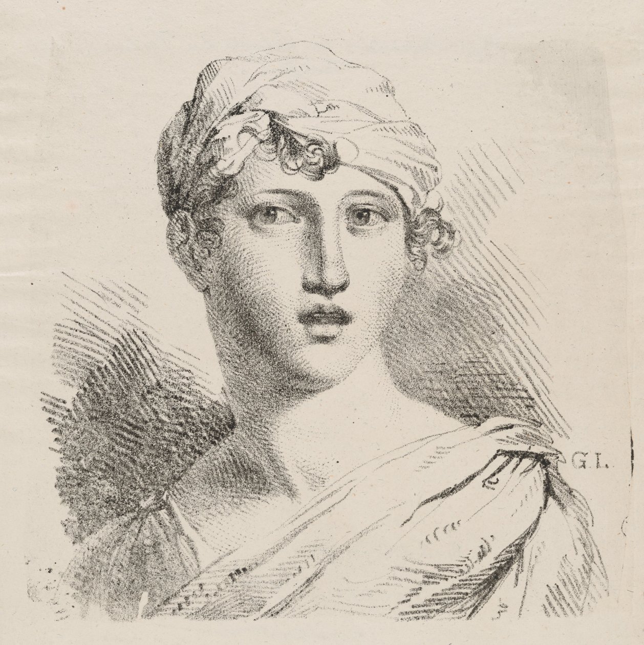 Busto de una joven con turbante de Giuseppe Longhi