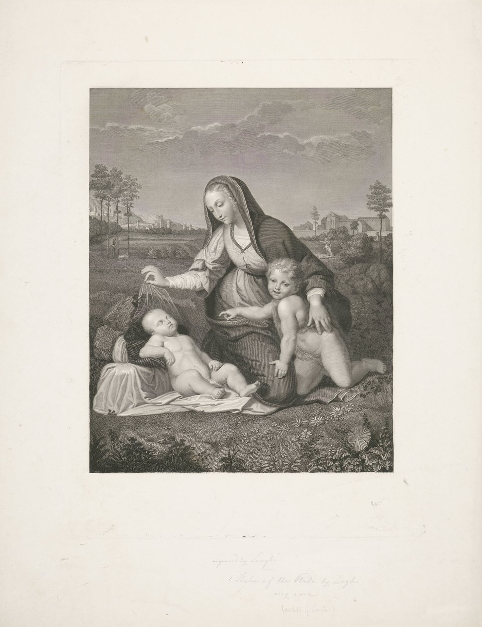 María con el Niño y el joven Juan Bautista en un paisaje
Madonna del Velo de Giuseppe Longhi