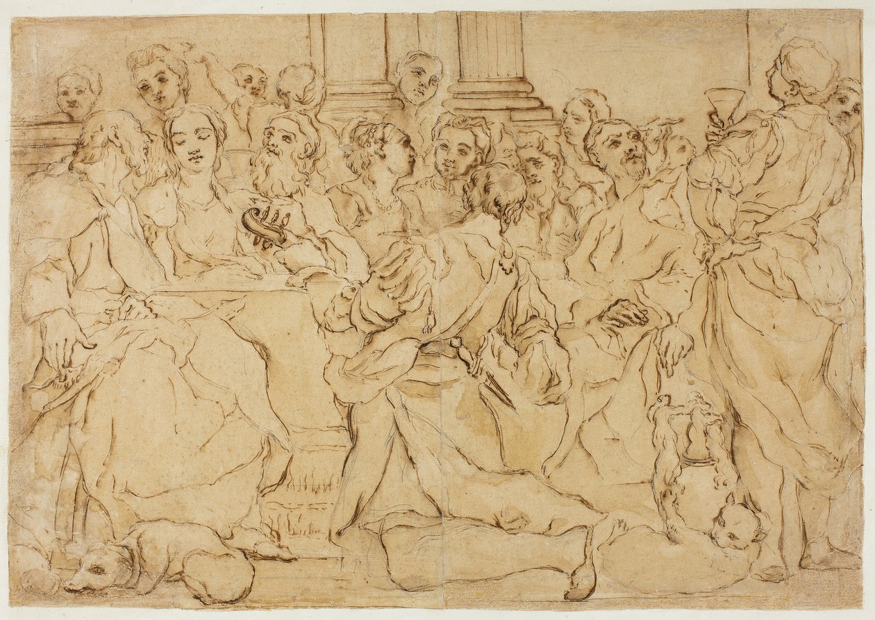 Estudio para las Bodas de Caná de Giuseppe Maria Crespi