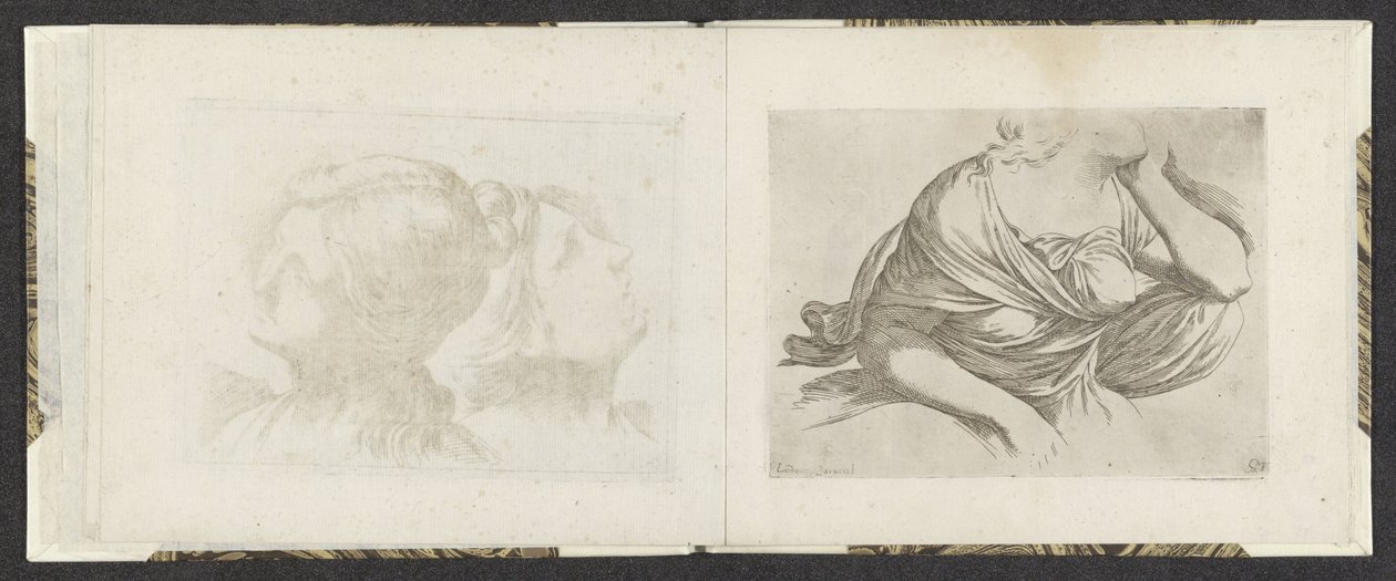 parte superior del cuerpo de una mujer Ejemplos de dibujo (título de la serie) Mitelli intaglio (título de la serie) de Giuseppe Maria Mitelli