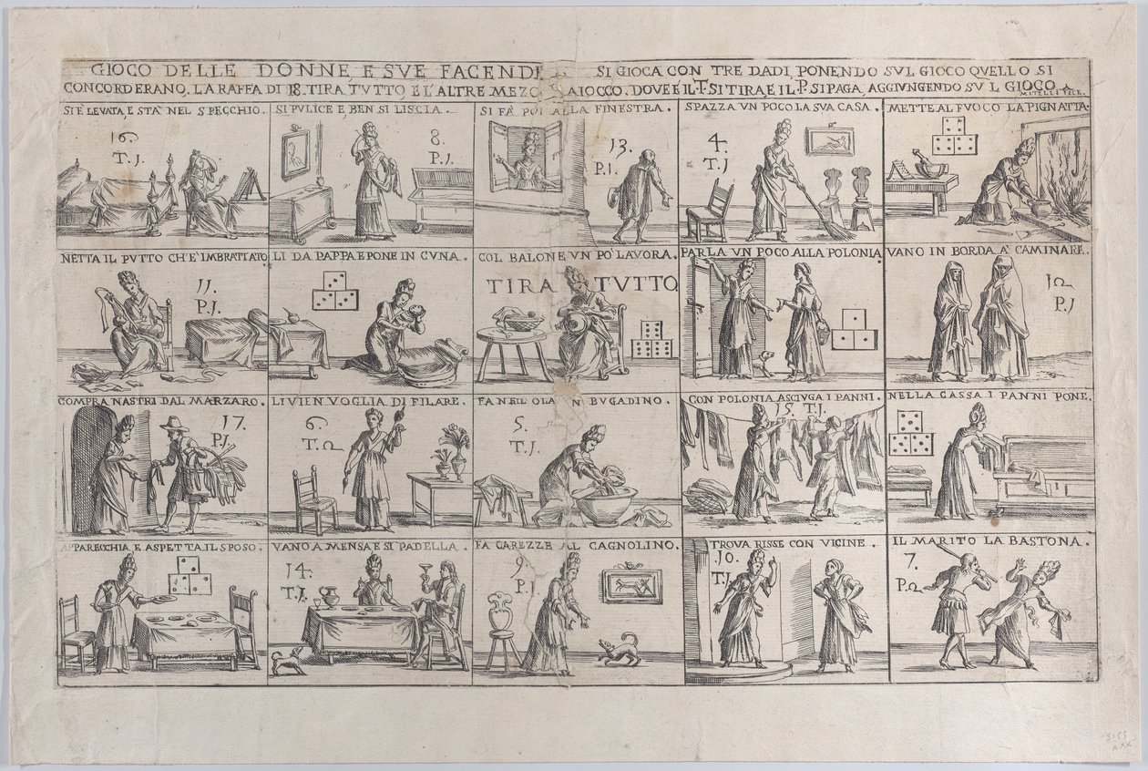 Juego de esposas y sus tareas, 1654-1718 de Giuseppe Maria Mitelli