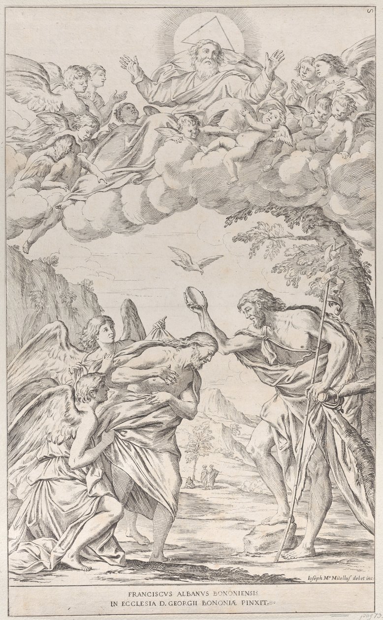 Placa 8: el bautismo de Cristo, 1678 de Giuseppe Maria Mitelli