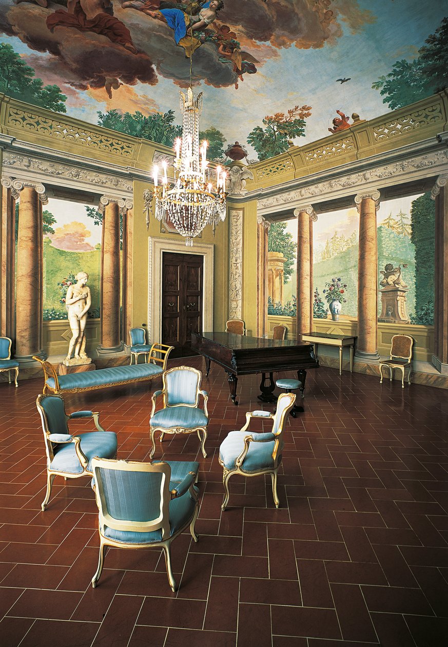 Frescos pintados en 1777-1778 por Giuseppe Maria Terreni (1739-1811) en la Sala de las Cuatro Estaciones, Villa del Poggio Imperiale (Villa de la Colina Imperial), Florencia, Italia de Giuseppe Maria Terreni