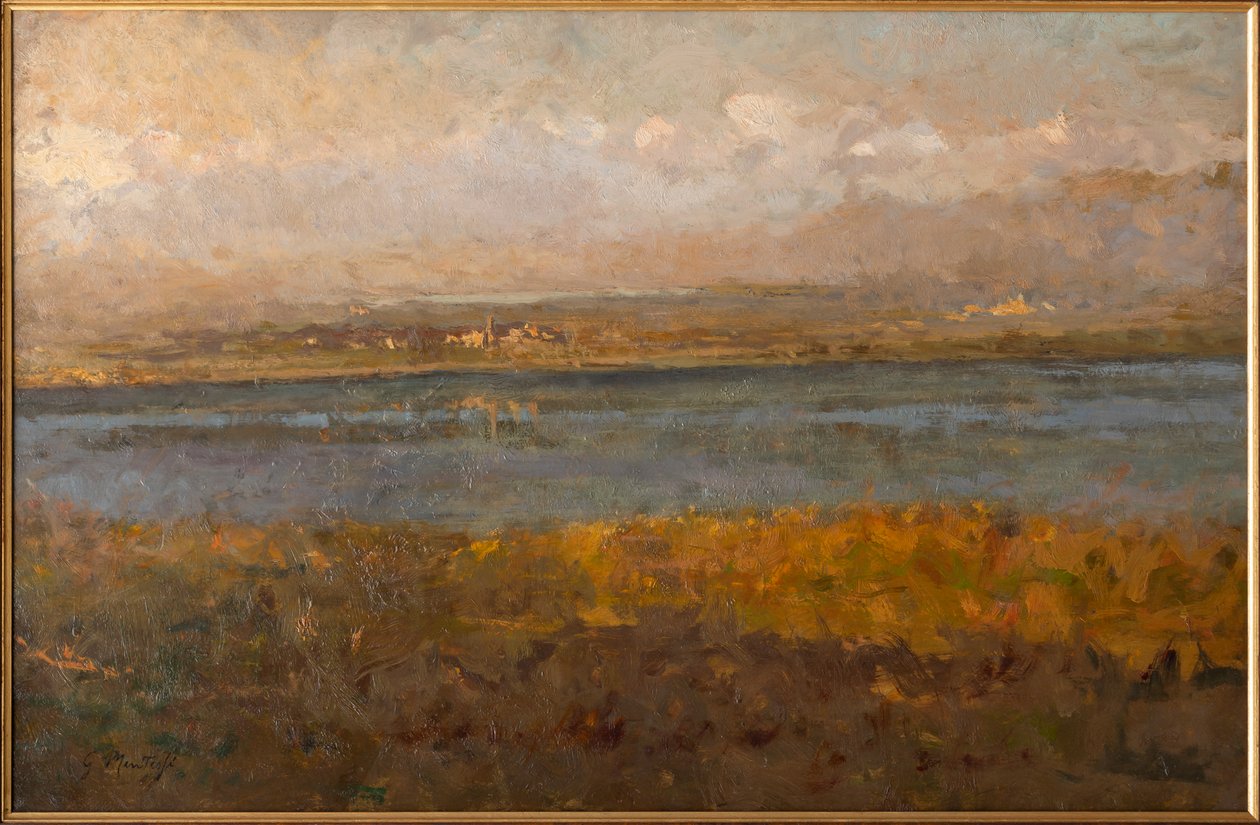 Pequeños lagos de Brianza (óleo sobre lienzo) de Giuseppe Mentessi