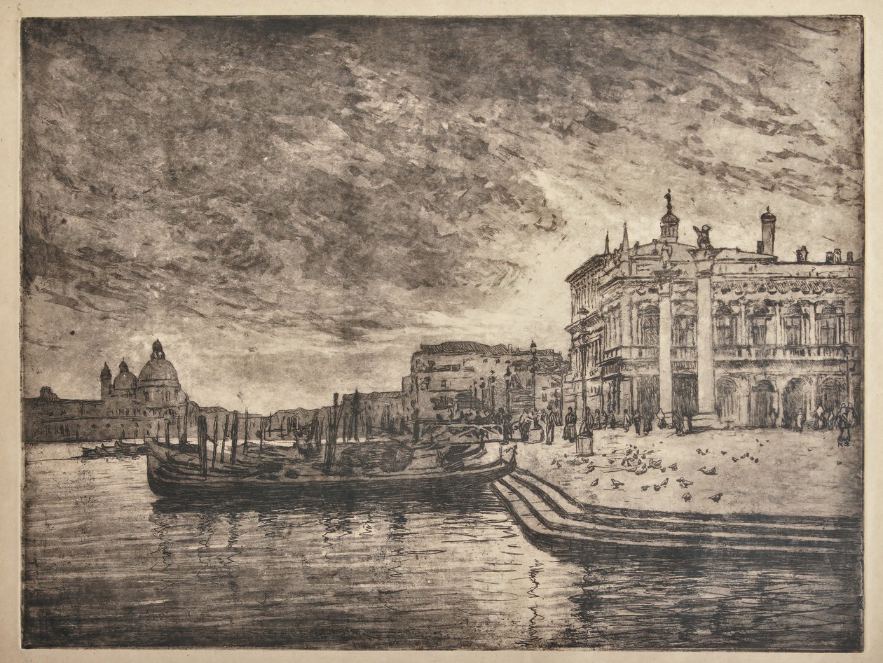 El Palacio Real y la Basílica de la Salute (aguafuerte y aguatinta sobre papel blanco) de Giuseppe Miti Zanetti