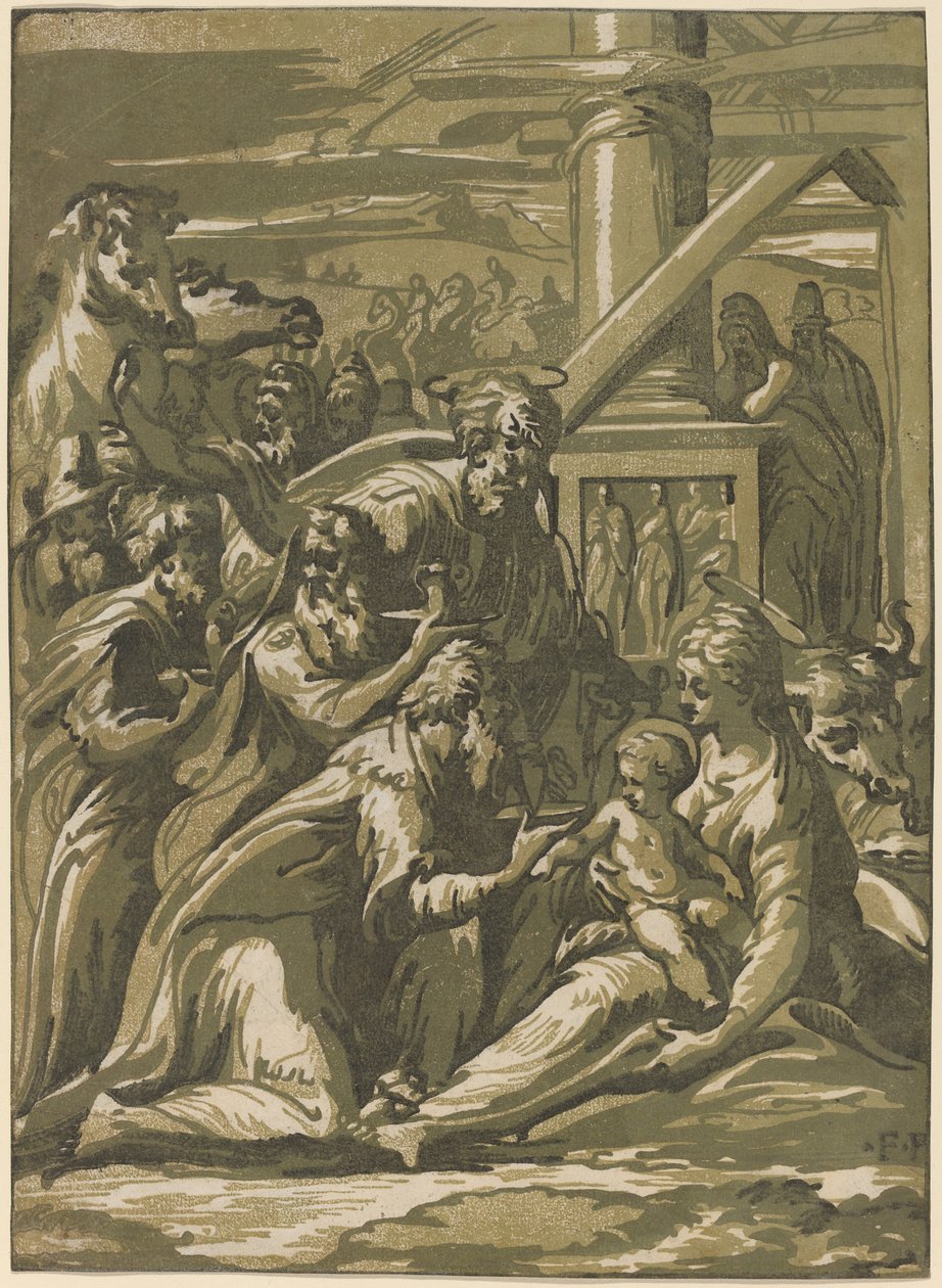 La Adoración de los Magos de Giuseppe Nicolo Vicentino, after Parmigianino