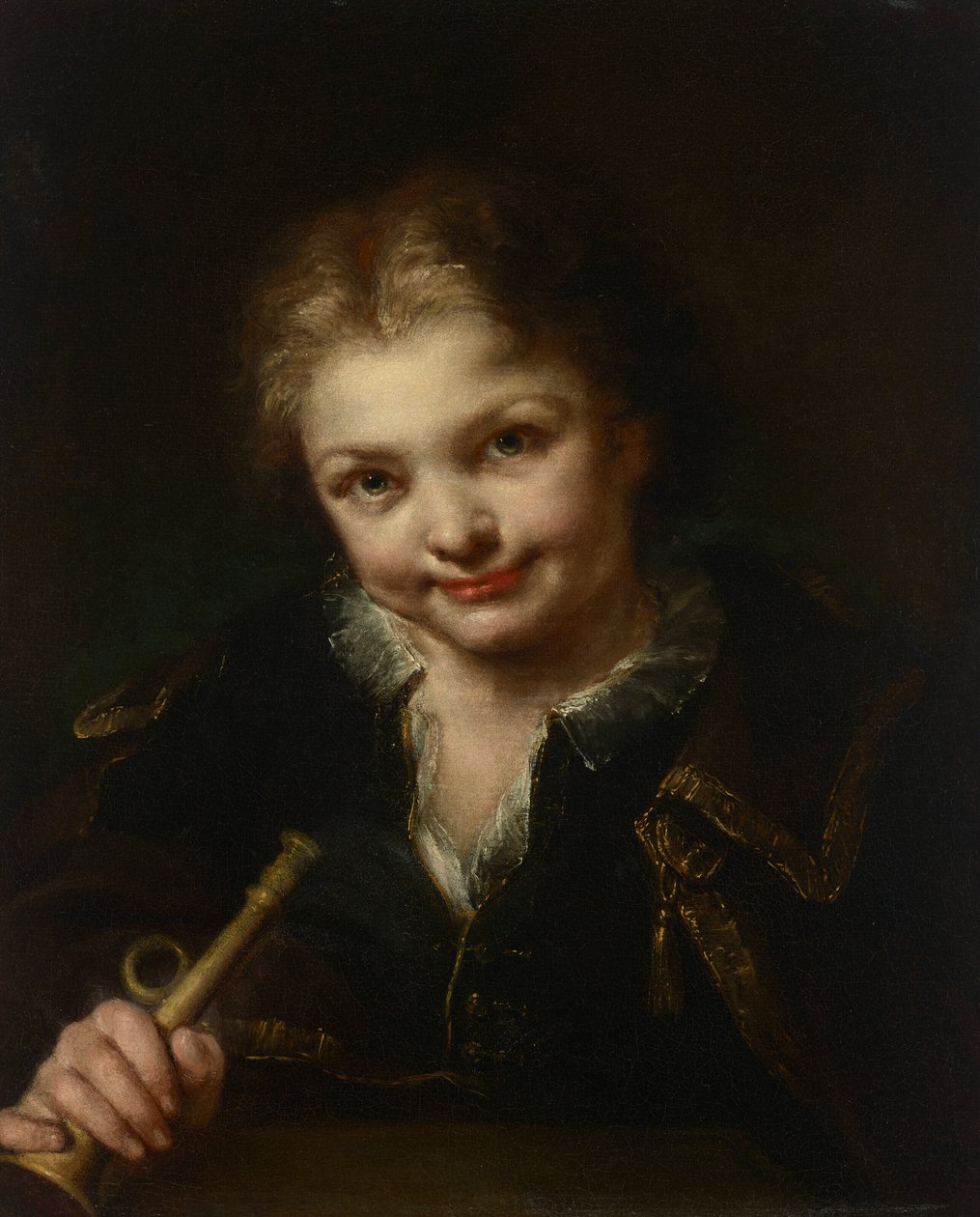 Un niño con una trompeta de Giuseppe Nogari