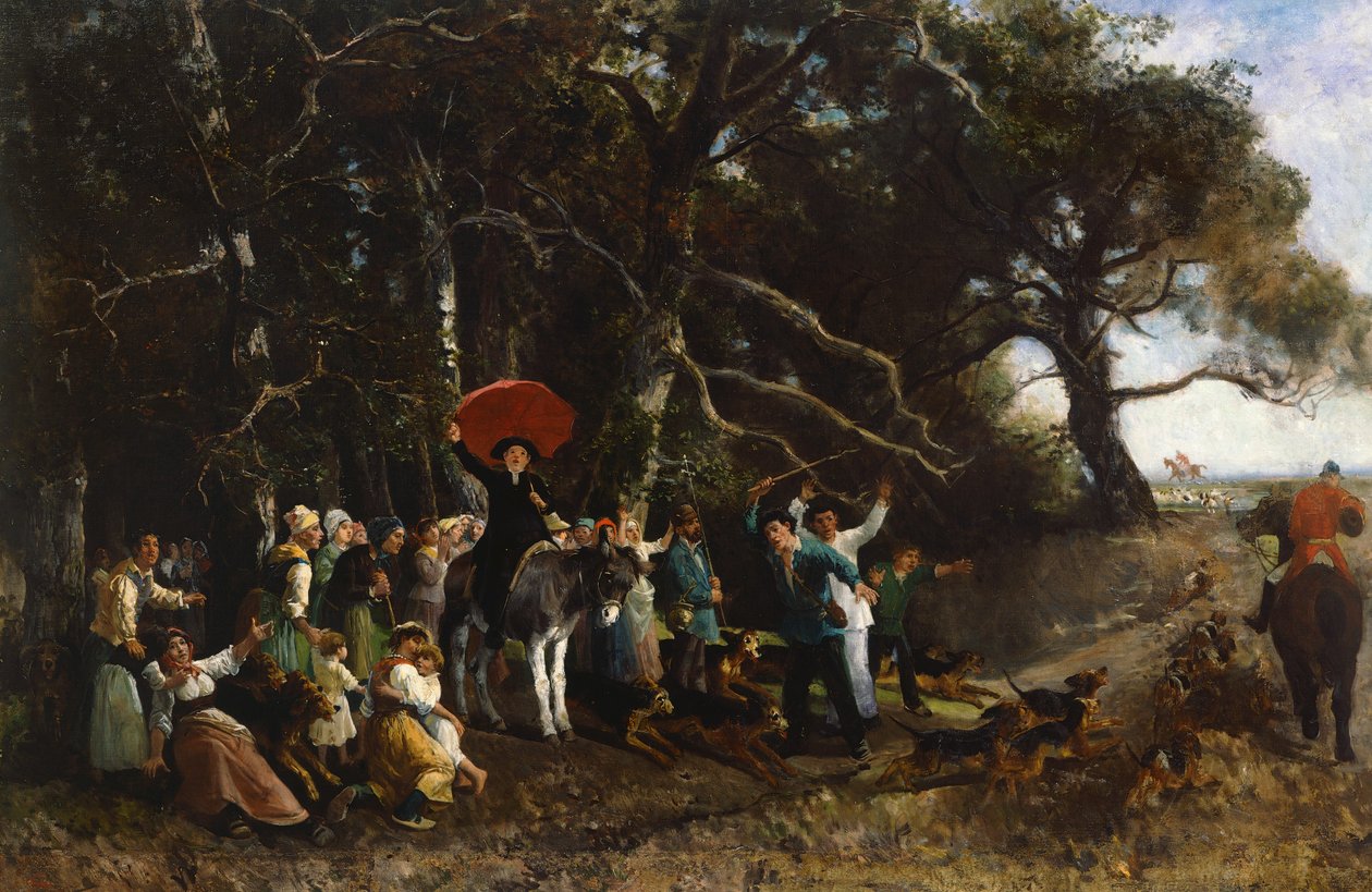 Sermón interrumpido, de Giuseppe Palizzi (1812-1888), óleo sobre lienzo de Giuseppe Palizzi