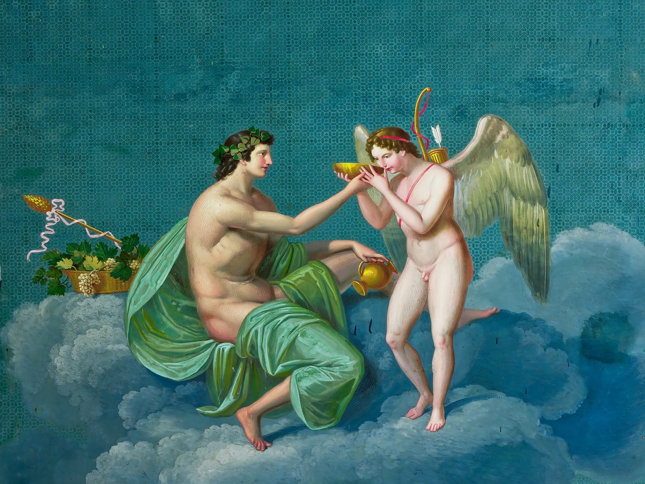 Baco y Cupido, c.1830 (fresco) de Giuseppe Patania