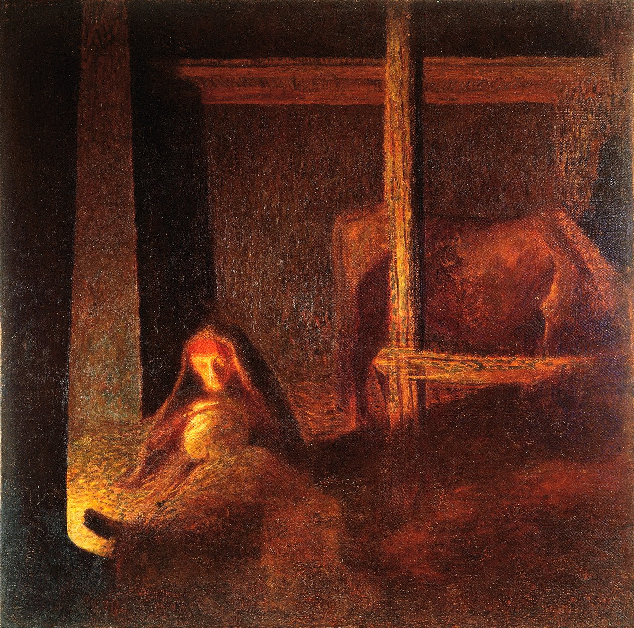 La vieja del granero de Giuseppe Pellizza da Volpedo