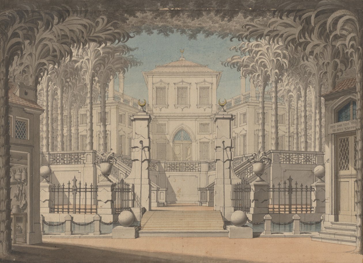 Un Palacio Turco (Probablemente para "El rapto en el serrallo" de Mozart) de Giuseppe Quaglio
