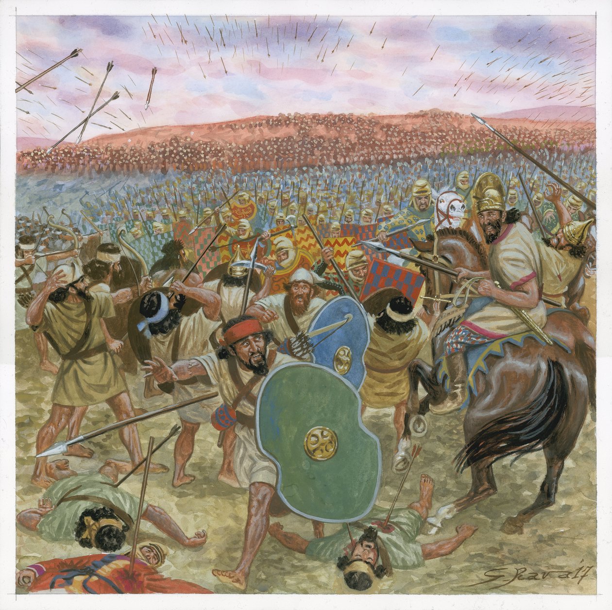 Batalla entre persas y medos de Giuseppe Rava