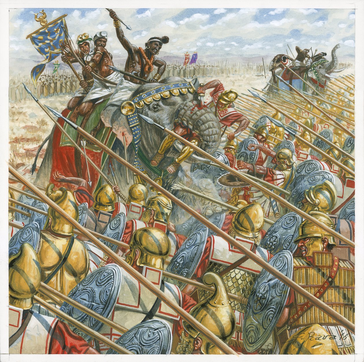 Batalla de los Hydaspes de Giuseppe Rava