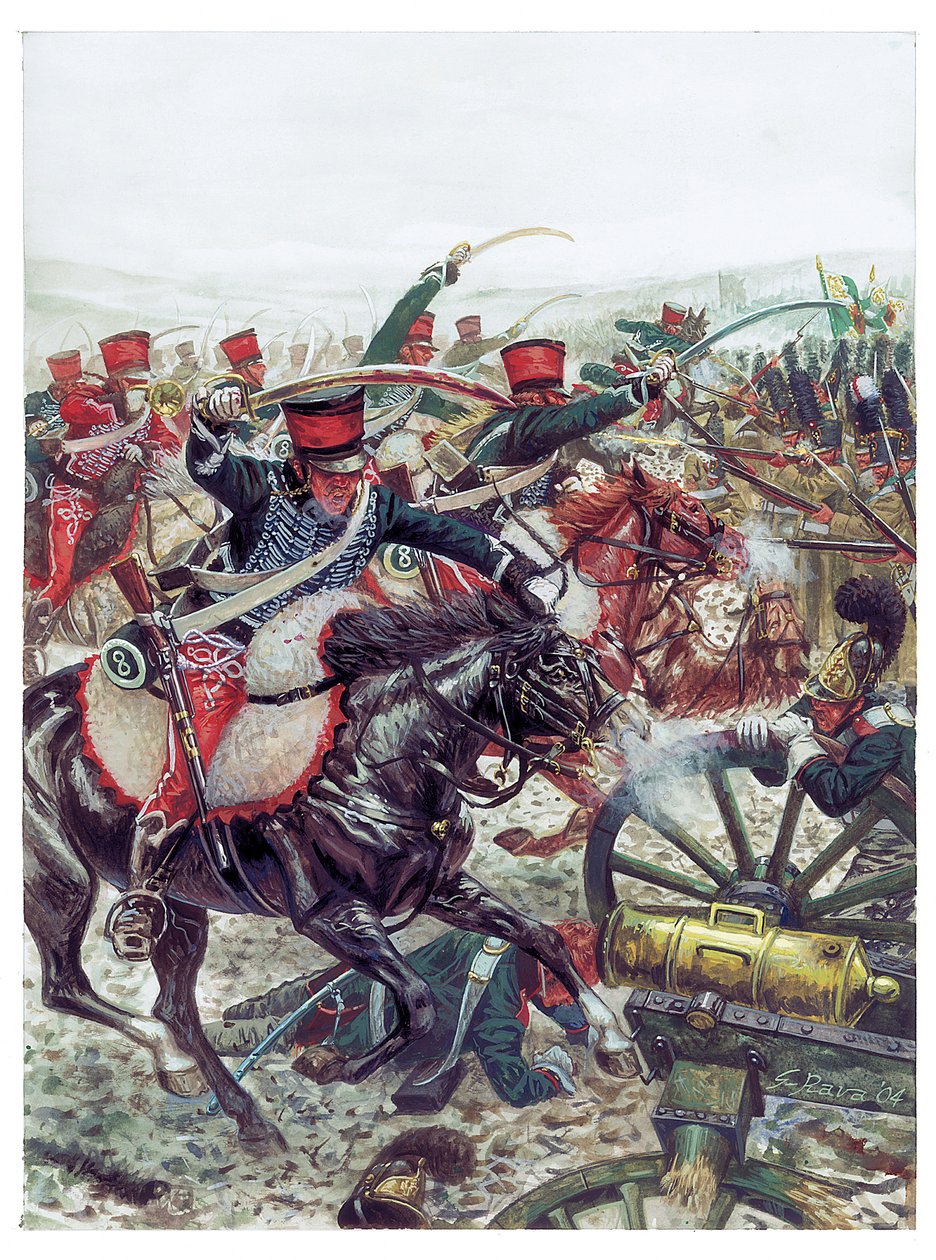 Primer imperio: carga de la brigada al mando del general Pierre Margaron (1765-1824) en la batalla de Austerlitz el 2/12/1805 - Primer imperio: carga de la brigada al mando del general Margaron durante la batalla de Austerlitz el 2 de diciembre de 1815 - I de Giuseppe Rava