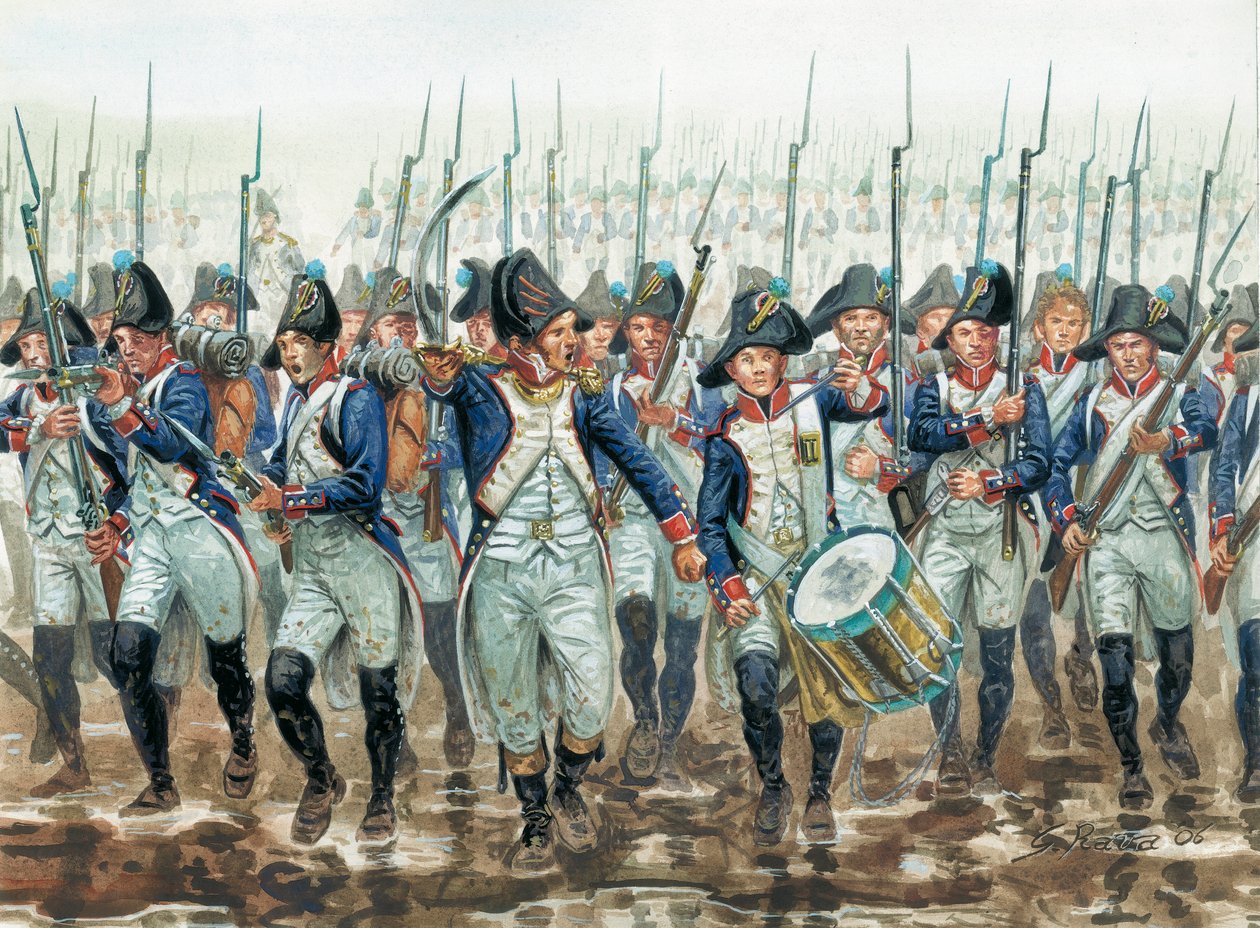First empire: infantry de line francaise en 1805 - Primer imperio: infantería de línea francesa en 1805 - Ilustración de Giuseppe Rava de Giuseppe Rava