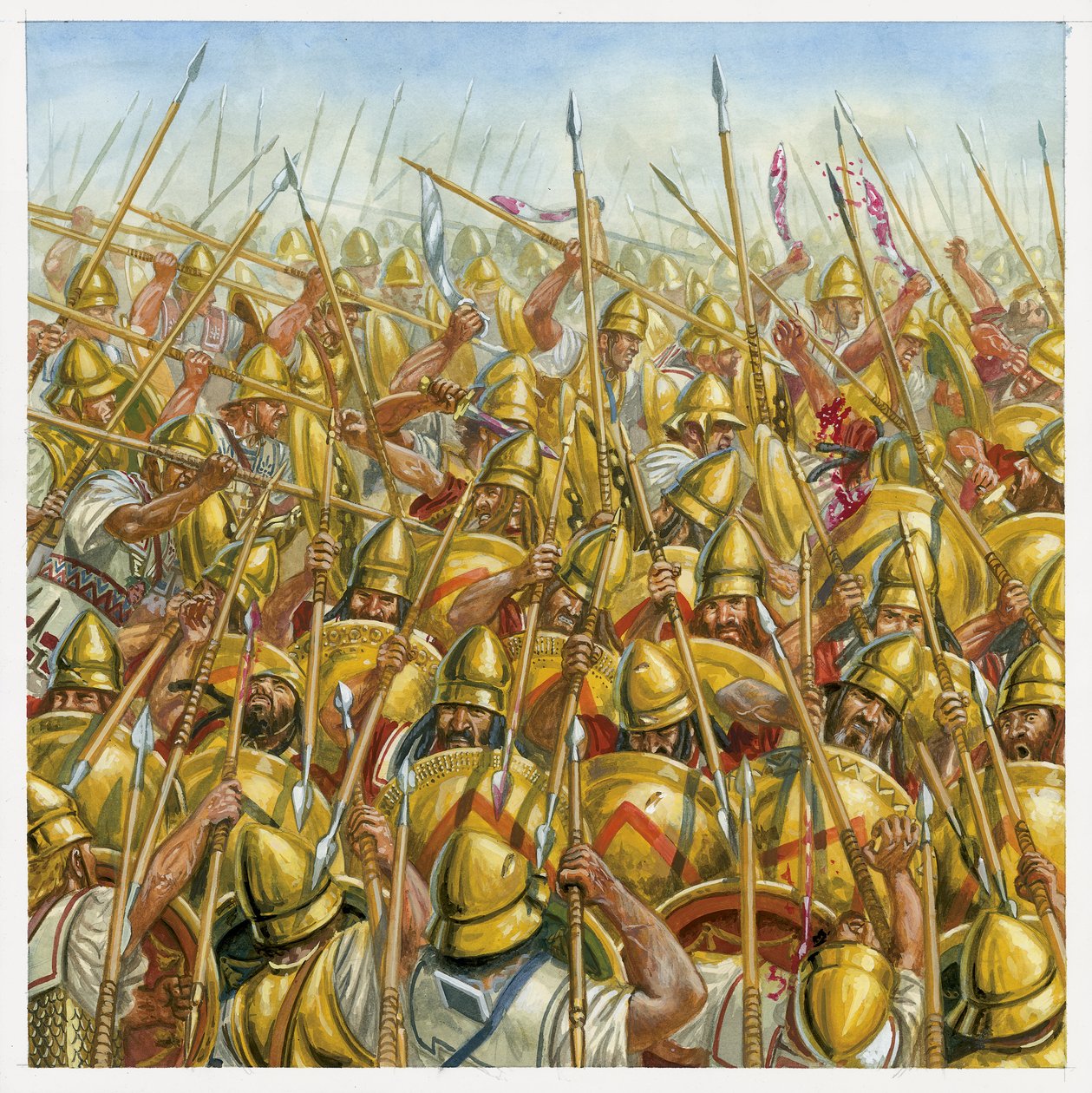 Antigüedad griega: Batalla de Leuctra (371 a.C.) Opone Tebaina a los espartanos - Batalla de Leuctra de Giuseppe Rava