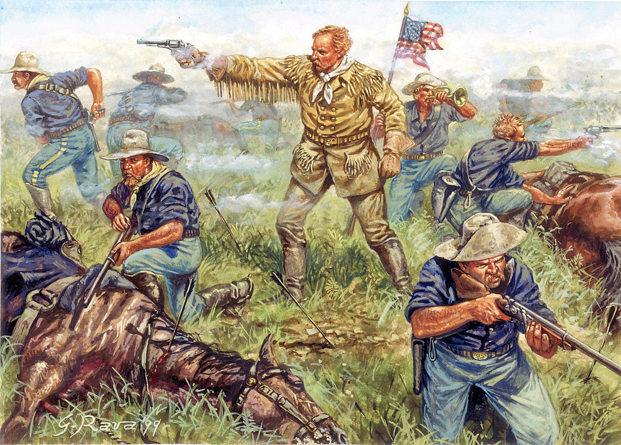 Guerras indias entre los indios sioux y cheyennes y los Estados Unidos: La última batalla de George Armstrong Custer (1839-1876), general de caballería estadounidense, 25 de junio, en la batalla de Little Big Horn (Bighorn), Montana de Giuseppe Rava