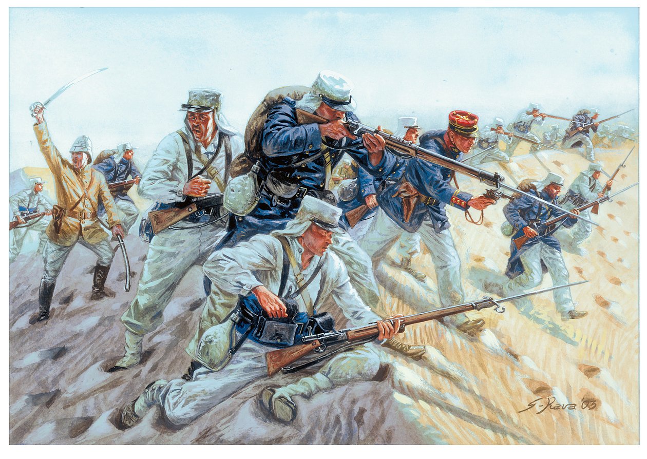 Marche ou creve Soldiers de la Legion etrangere francaise - Legión Extranjera Francesa: "Marchar o morir" Ilustración de Giuseppe Rava de Giuseppe Rava