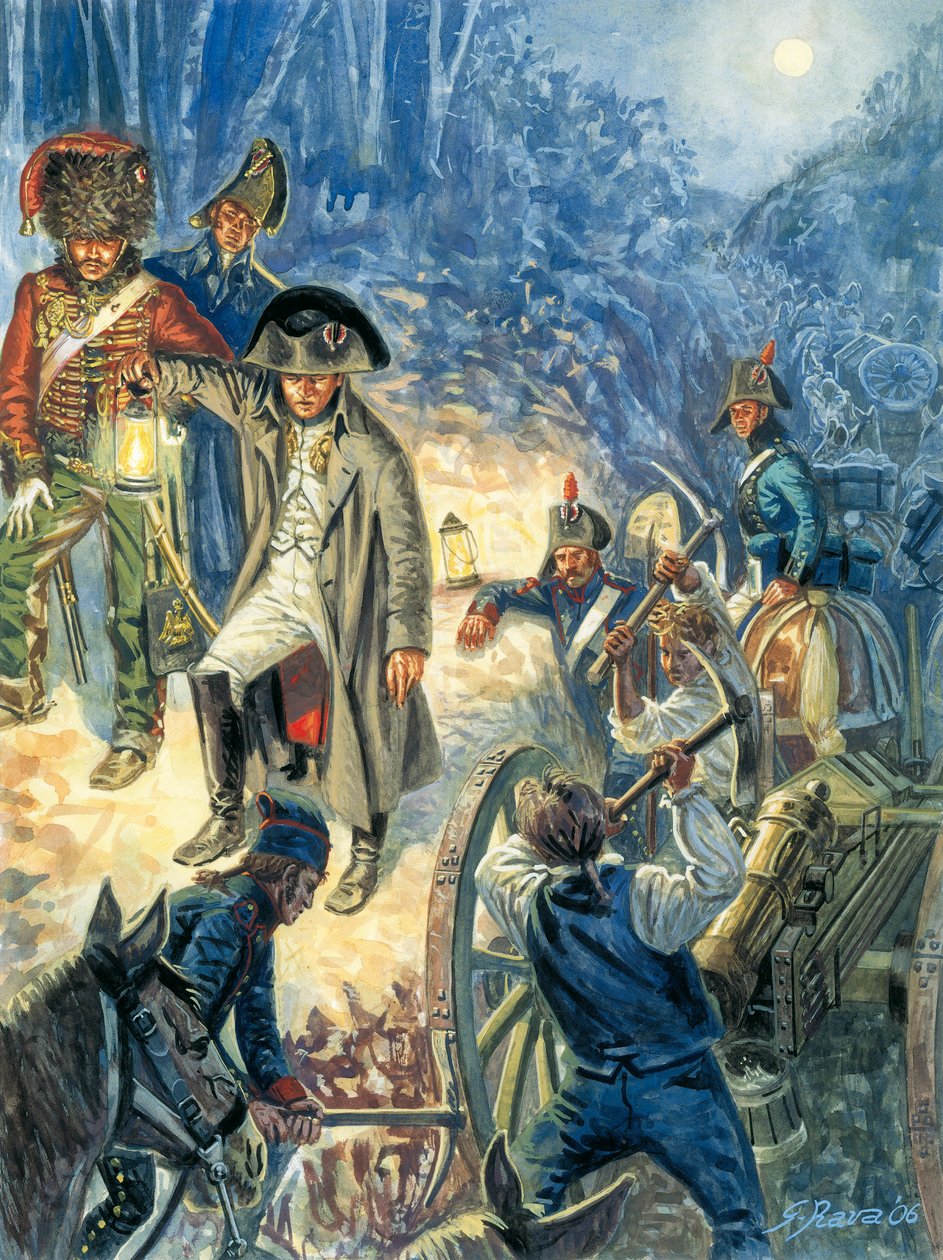Campaña de Prusia y Polonia: El emperador Napoleón I (1769-1821) en vísperas de la batalla de Iena y Auerstaedt 14/10/1805 - El emperador Napoleón I la noche antes de la batalla de Jena-Auerstedt (Jena Auerstedt) contra el ejército prusiano el 14 de octubr de Giuseppe Rava