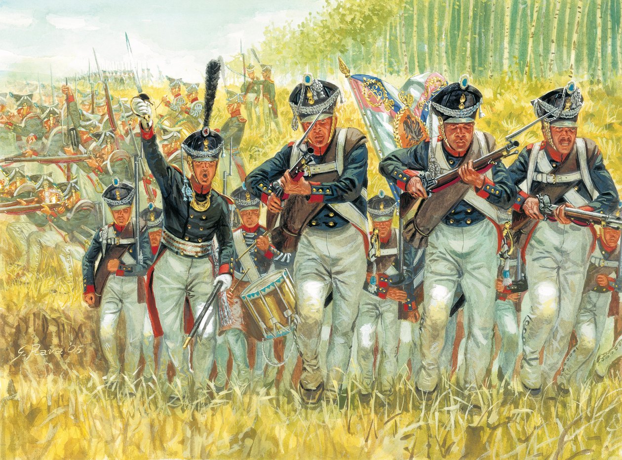 Campaña de Rusia: Infantería de línea rusa contra el ejército de Napoleón I (1769-1821) en 1812 - Invasión francesa de Rusia: infantería imperial rusa contra el gran ejército de Napoleón I de Giuseppe Rava