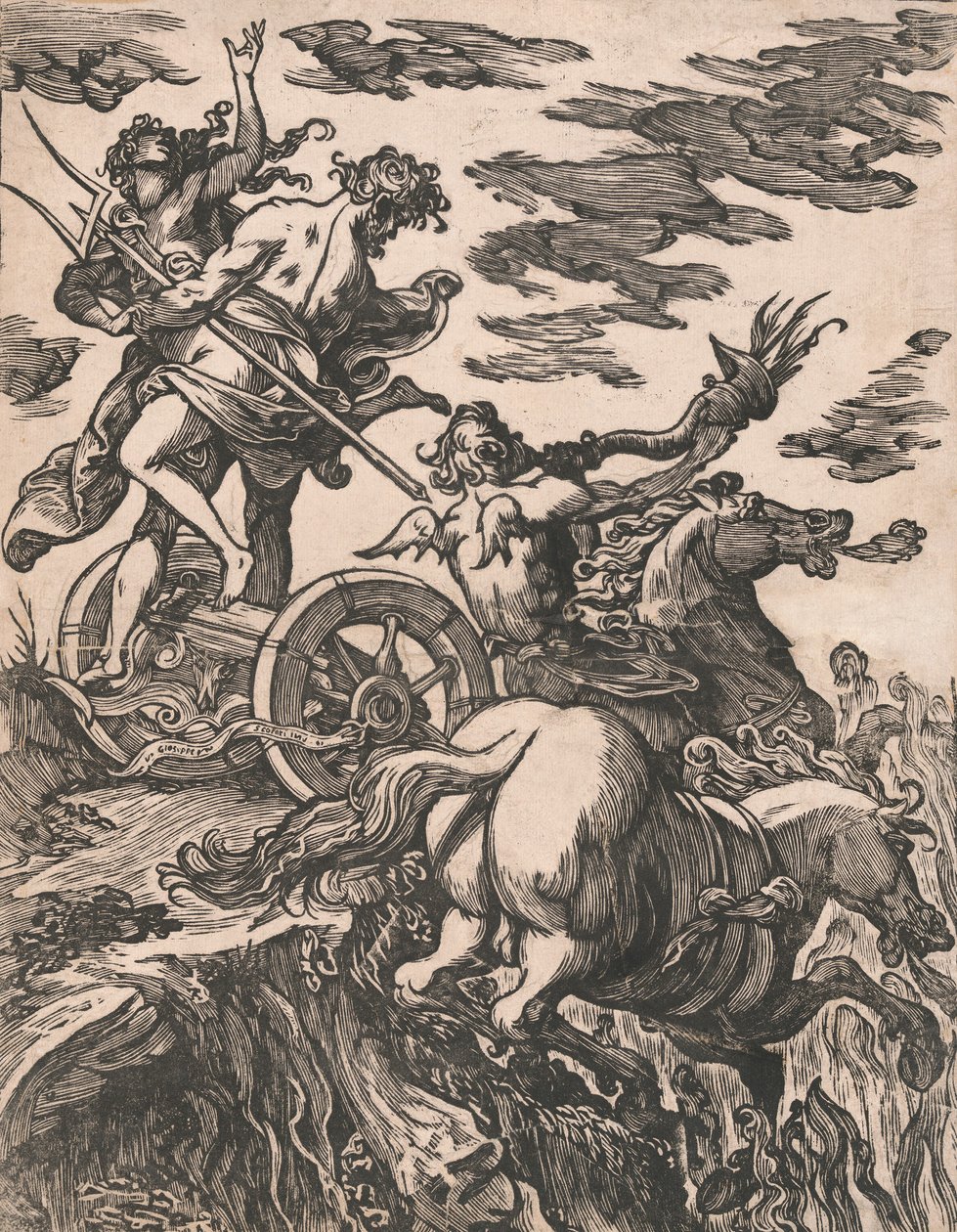 El rapto de Perséfone con Plutón a caballo a la derecha, 1590-1607 de Giuseppe Scolari