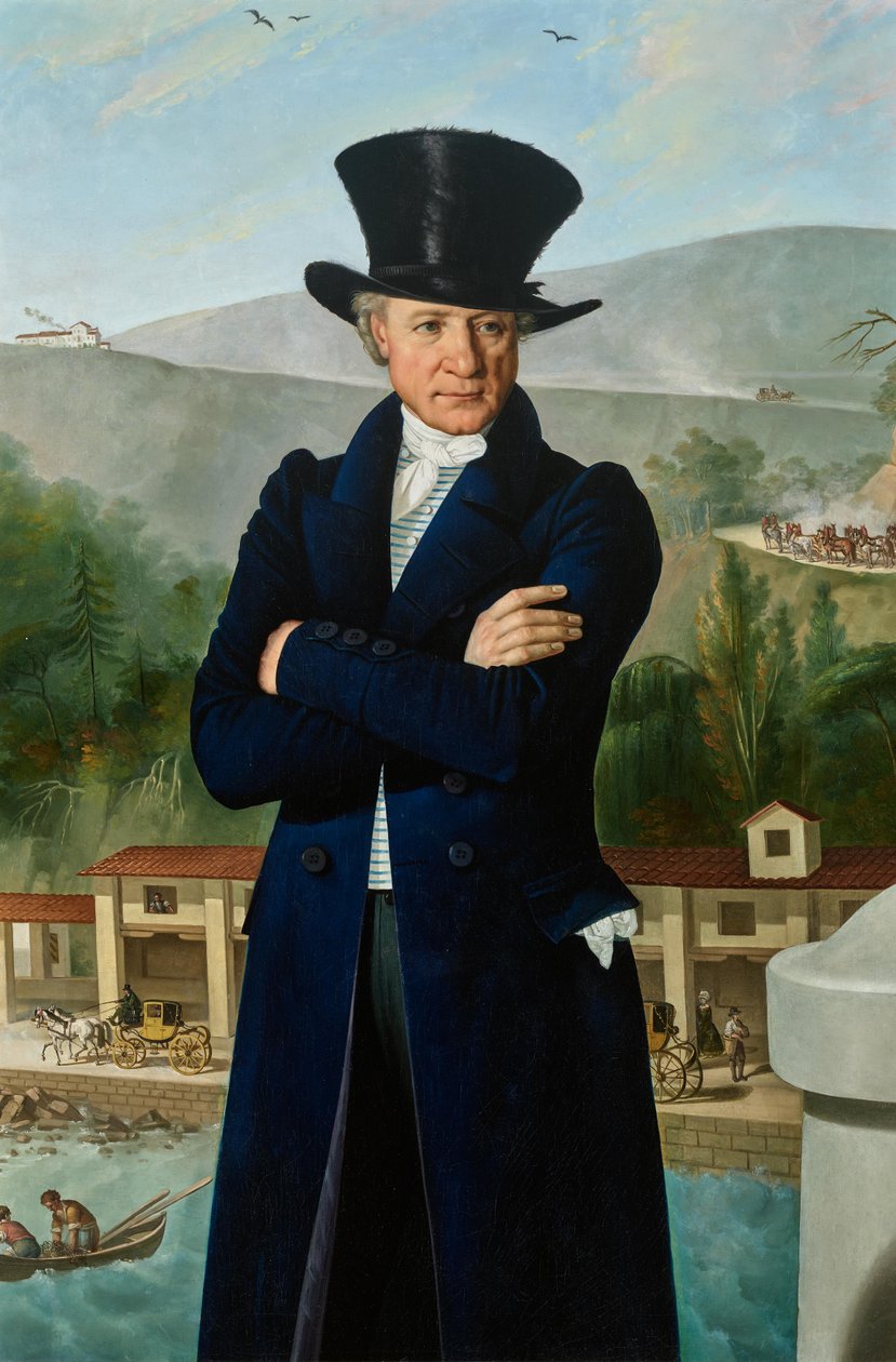 El transportista Paolo Preinitsch (Rosegg 1762 - 1840 Trieste) en el puerto de Trieste de Giuseppe Tominz