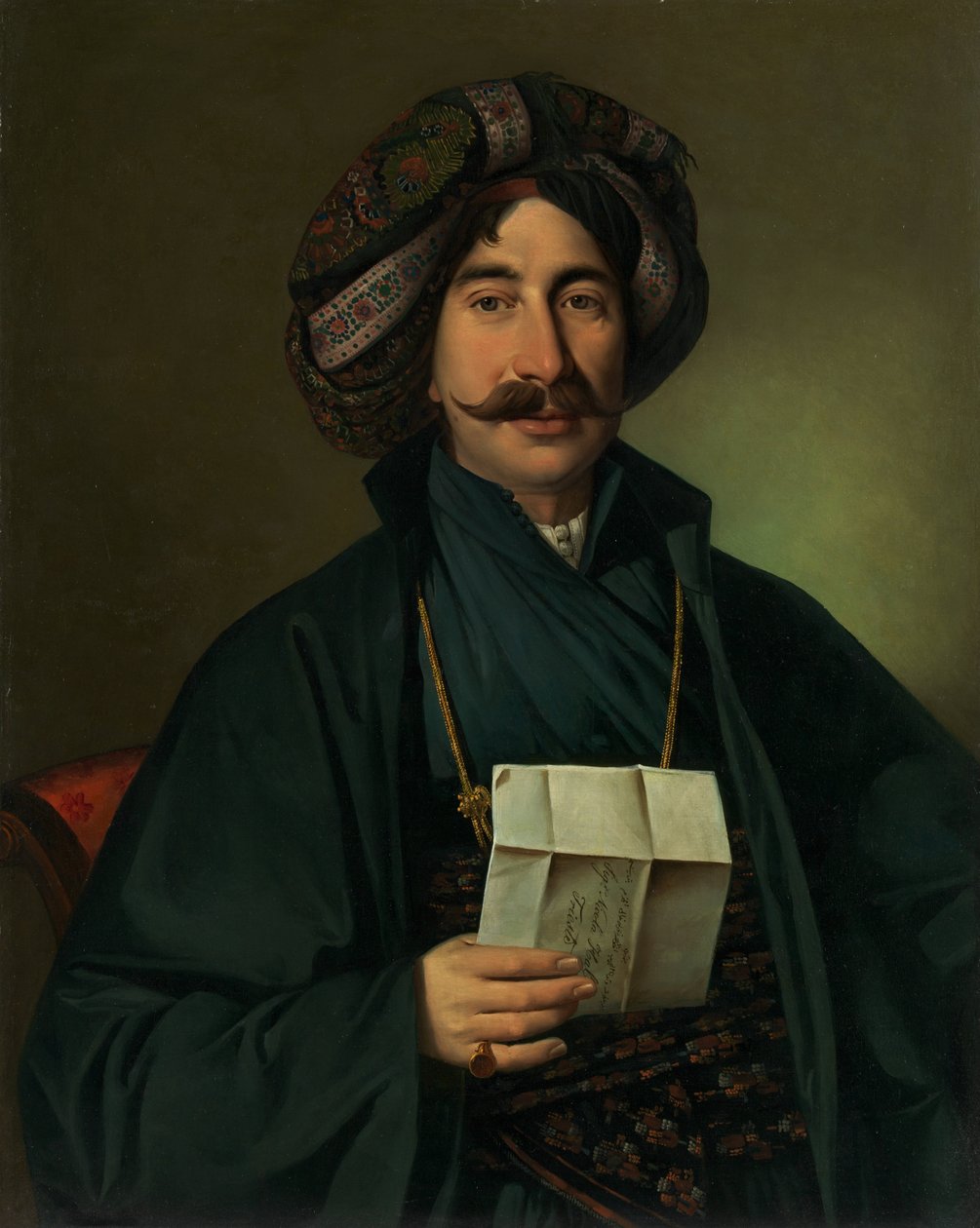 Hombre vestido de otomano de Giuseppe Tominz