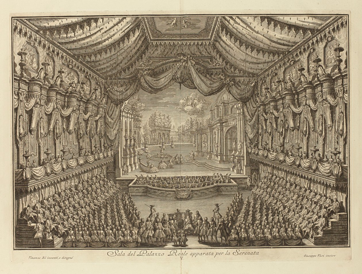 La Serenata en el Palacio Real de Nápoles de Giuseppe Vasi