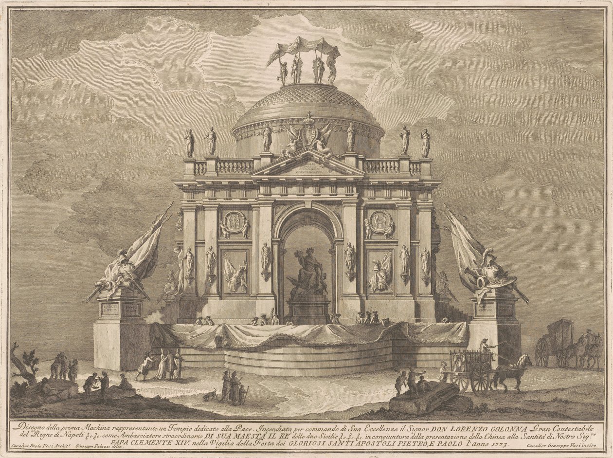 La Prima Macchina para la Chinea de 1773: El Templo de la Paz, 1773 de Giuseppe Vasi